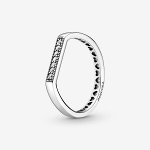 Sterling silver Pandora Sparkling Bar Stacking Stackable Rings | YBZTCI-943