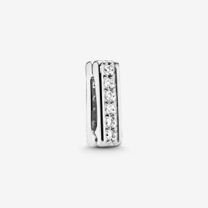 Sterling silver Pandora Sparkling Clip Clips | JWSQTF-967