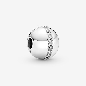 Sterling silver Pandora Sparkling Line Clip Clips | YVILWE-824