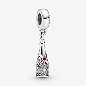 Sterling silver Pandora Sparkling Wine Bottle Dangle Charms | JVUKEQ-650