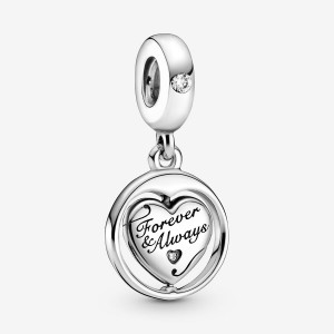 Sterling silver Pandora Spinning Forever & Always Soulmate Dangle Charms | CITZQN-921