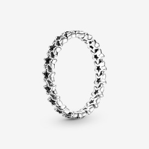 Sterling silver Pandora of Asymmetric Stars Band Rings | YWNDXL-071