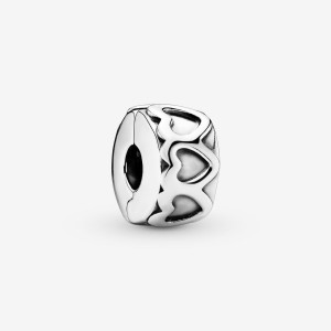 Sterling silver Pandora of Hearts Clip Clips | QGDIYO-642