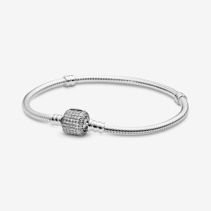 Sterling silver Pandora with Signature Clasp Charm Holders | ZCVXNO-896