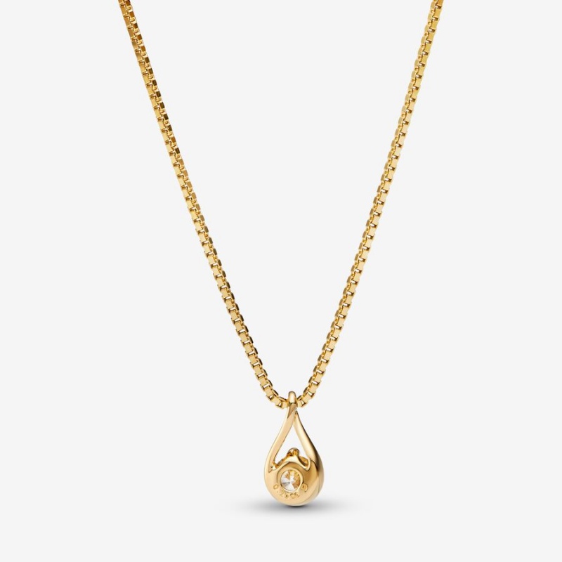 Gold Pandora Brilliance 0.25 ct tw Necklaces | UIOPQH-453