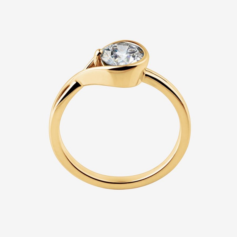 Gold Pandora Brilliance 1.00 ct tw Lab-Created Diamond Rings | XKGFCH-984