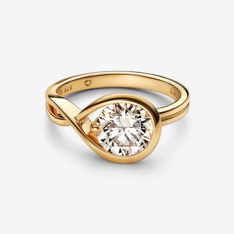 Gold Pandora Brilliance 2.00 ct tw Lab-Created Diamond Rings | TYJGEF-045