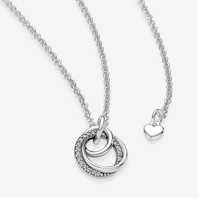 Multicolor Pandora Family Always Encircled Pendant Necklaces | EFOBHJ-923