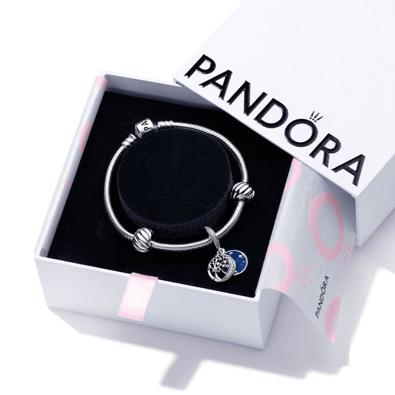 Multicolor Pandora Galaxy Moon Set Charm Holders | CTBHUF-639