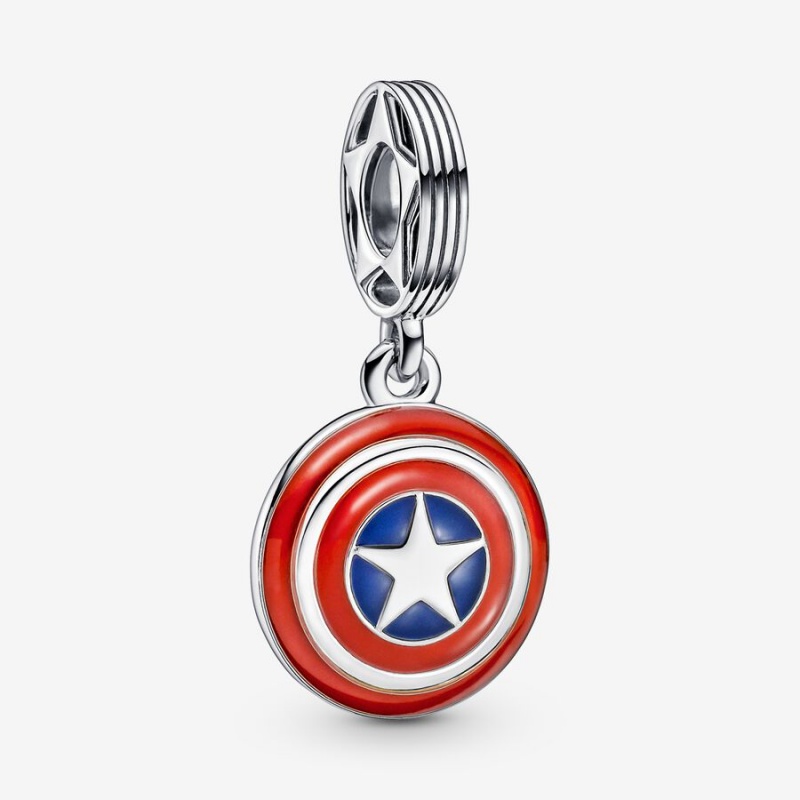 Multicolor Pandora Marvel Captain America Shield Charm Holders | BISENP-760