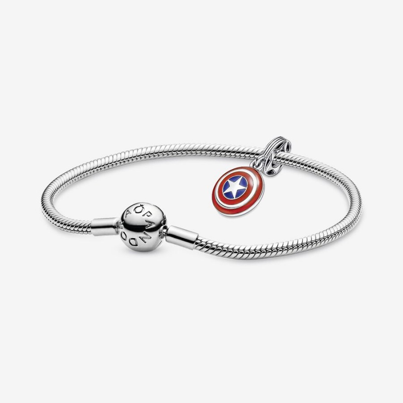 Multicolor Pandora Marvel Captain America Shield Charm Holders | BISENP-760