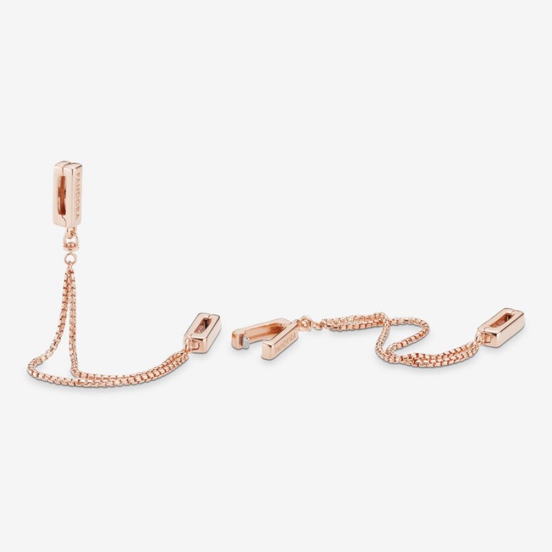 Rose gold plated Pandora Clip Safety Chains | HGMUSP-915