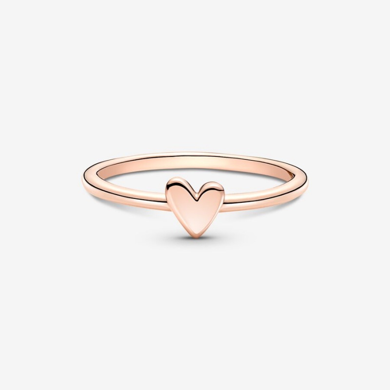 Rose gold plated Pandora Freehand Heart & Promise Rings | XSHKQT-036