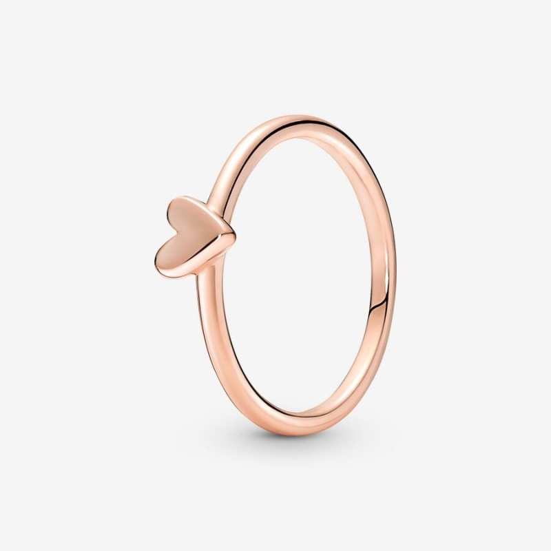 Rose gold plated Pandora Freehand Heart & Promise Rings | XSHKQT-036