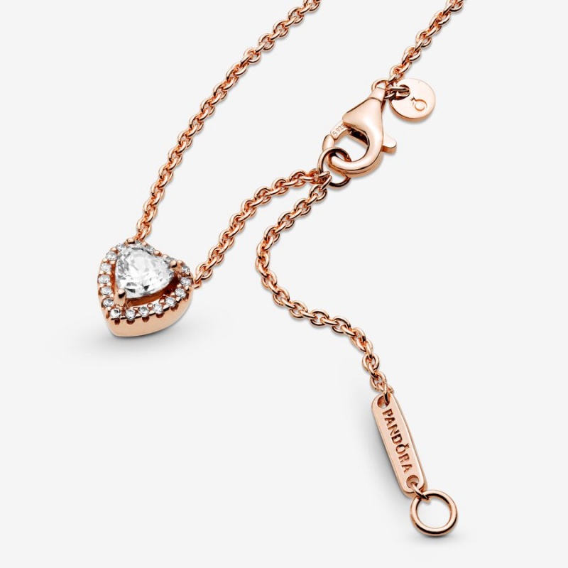 Rose gold plated Pandora Happily Ever After Necklace & Earring Sets | ODFJUM-591