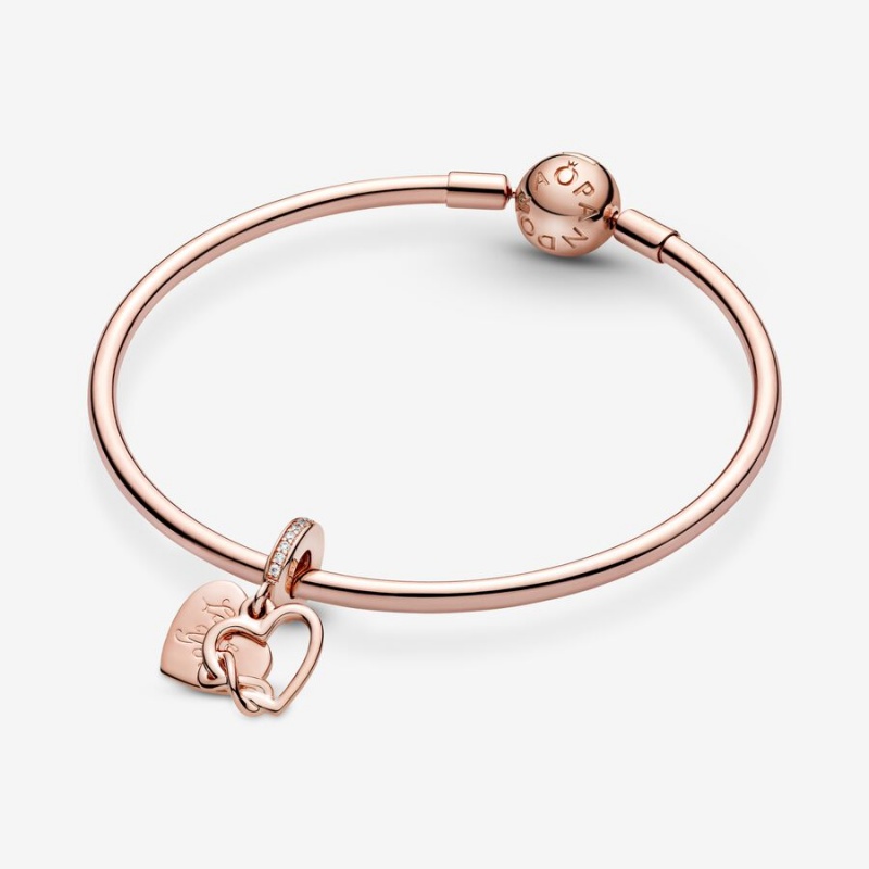 Rose gold plated Pandora Love You Infinity Dangle Charms | VXYNOS-930