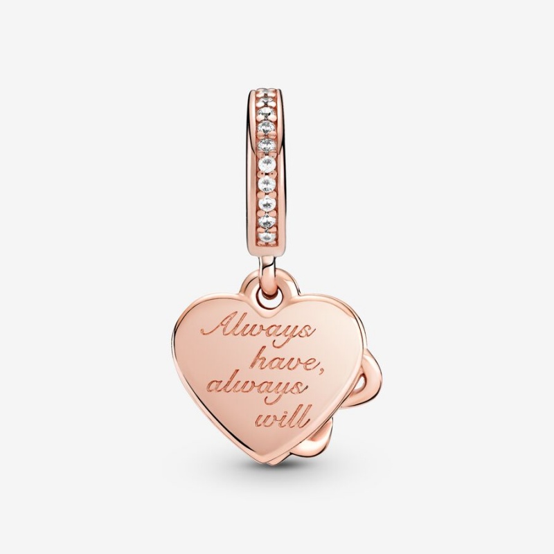 Rose gold plated Pandora Love You Infinity Dangle Charms | VXYNOS-930