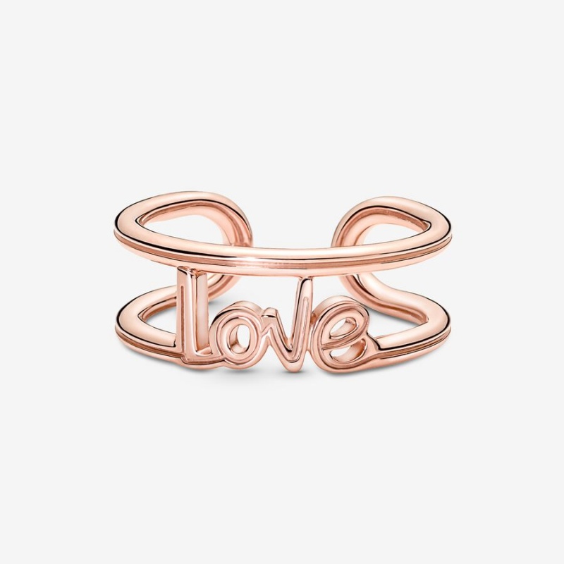 Rose gold plated Pandora ME Love Open Statement Rings | SHUDGN-635