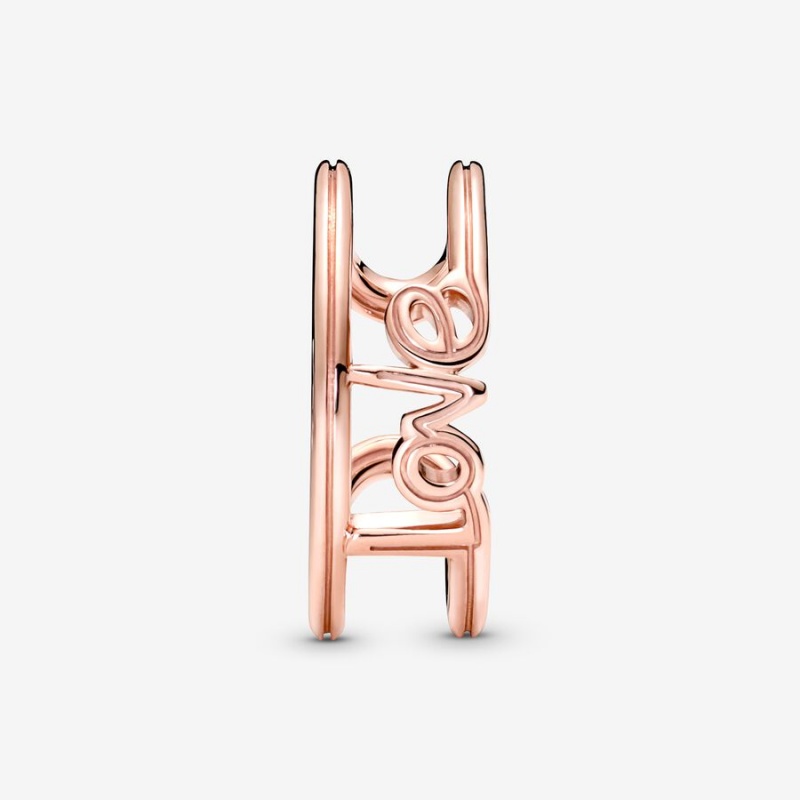 Rose gold plated Pandora ME Love Open Statement Rings | SHUDGN-635