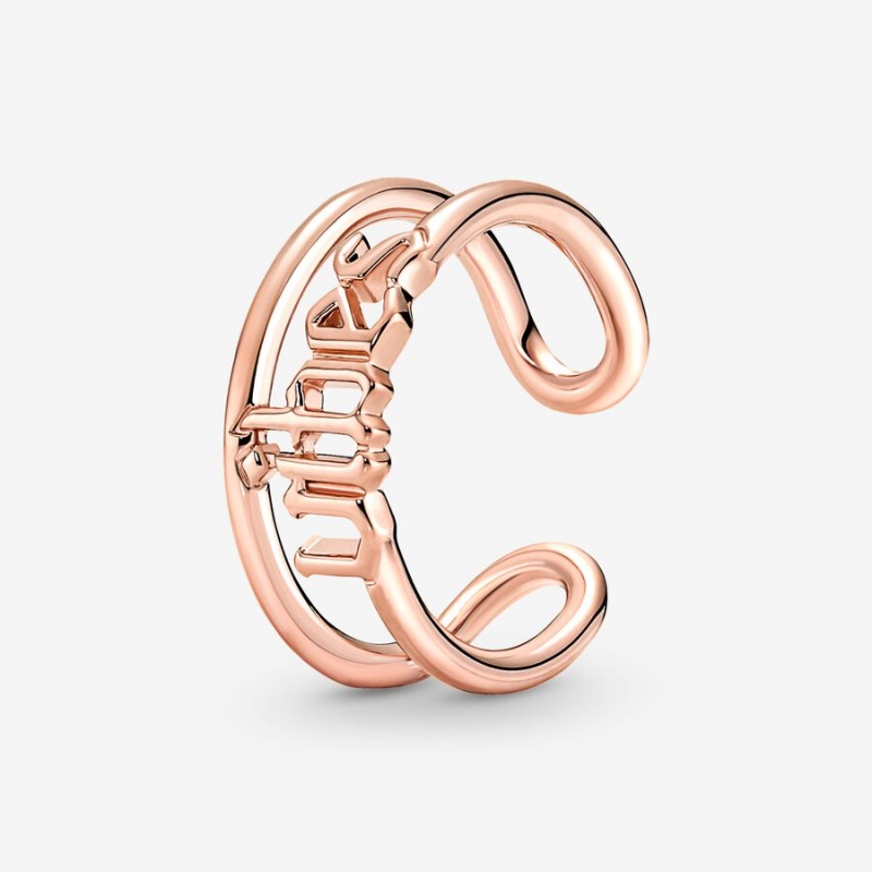 Rose gold plated Pandora ME Vibes Open Statement Rings | INFRGP-470