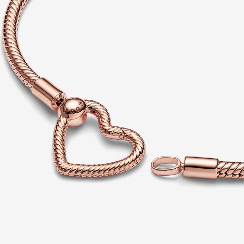 Rose gold plated Pandora Moments Closure Snake Charm Holders | TELUQD-932