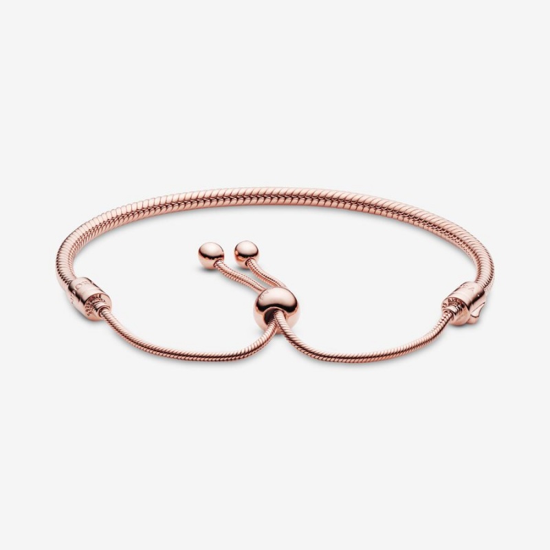 Rose gold plated Pandora Moments Snake Slider Sliding Bracelets | UAWLTS-734