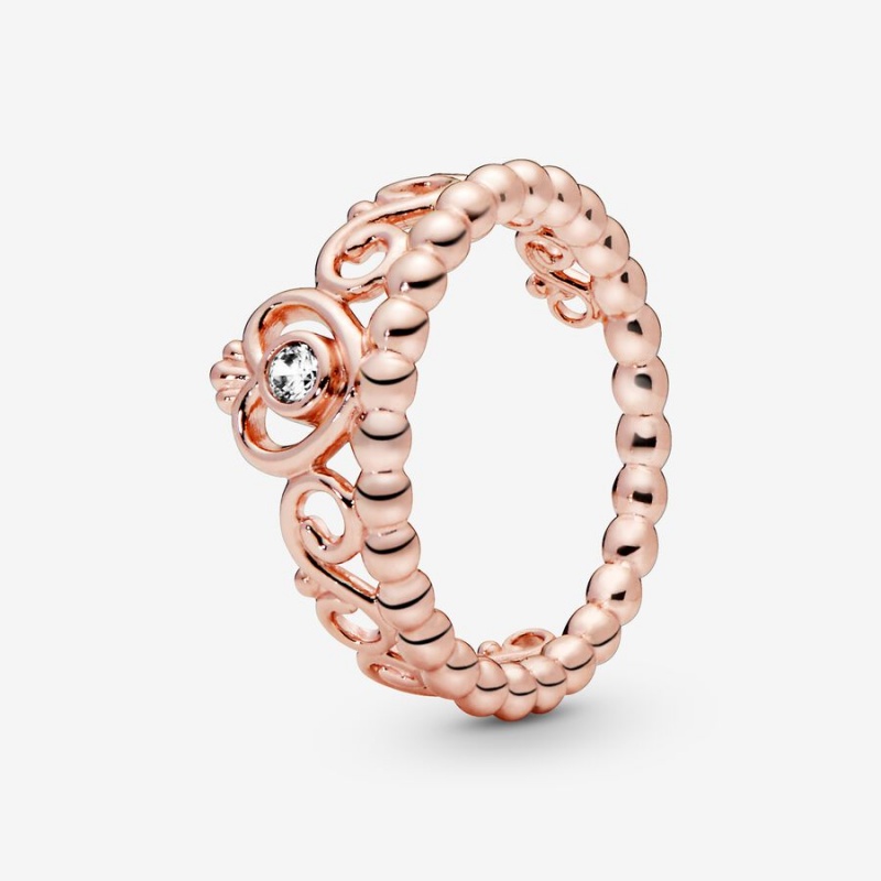 Rose gold plated Pandora My Princess Tiara in with CZ Heart & Promise Rings | XKOSVE-931