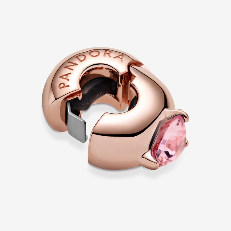 Rose gold plated Pandora Pink Clip Clips | LMZPXE-301