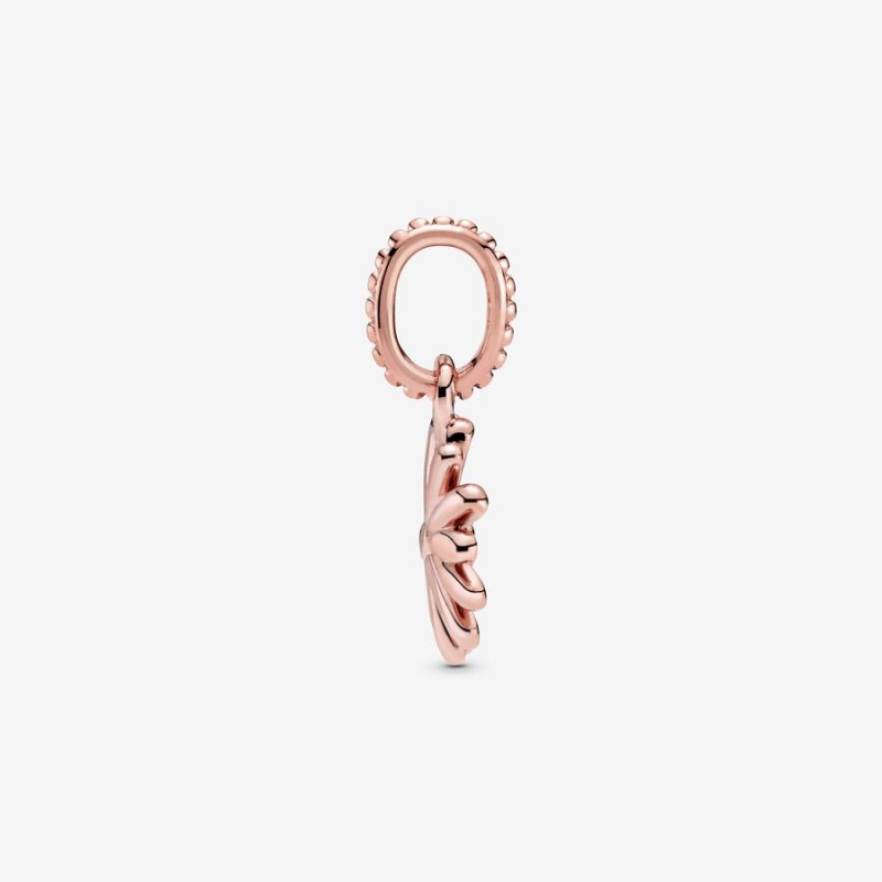 Rose gold plated Pandora Pink Daisy Flower Dangle Charms | DHOWIM-163