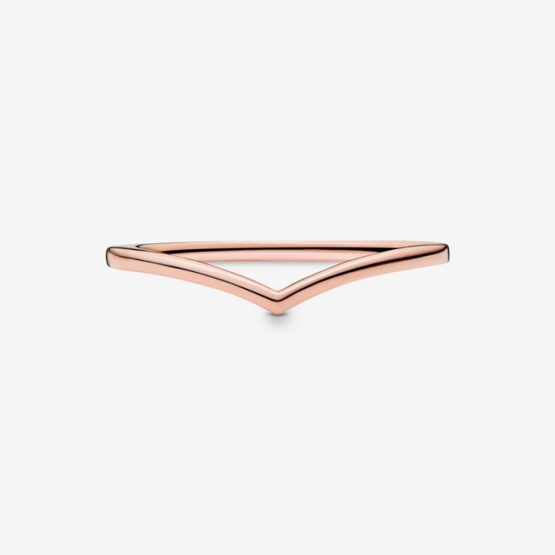 Rose gold plated Pandora Polished Wishbone Stackable Rings | ZRBWJE-806