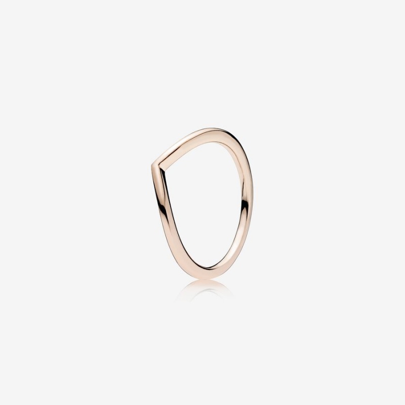 Rose gold plated Pandora Polished Wishbone Stackable Rings | ZRBWJE-806