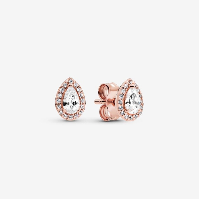 Rose gold plated Pandora Teardrop Stud Earrings | KOWTGS-519