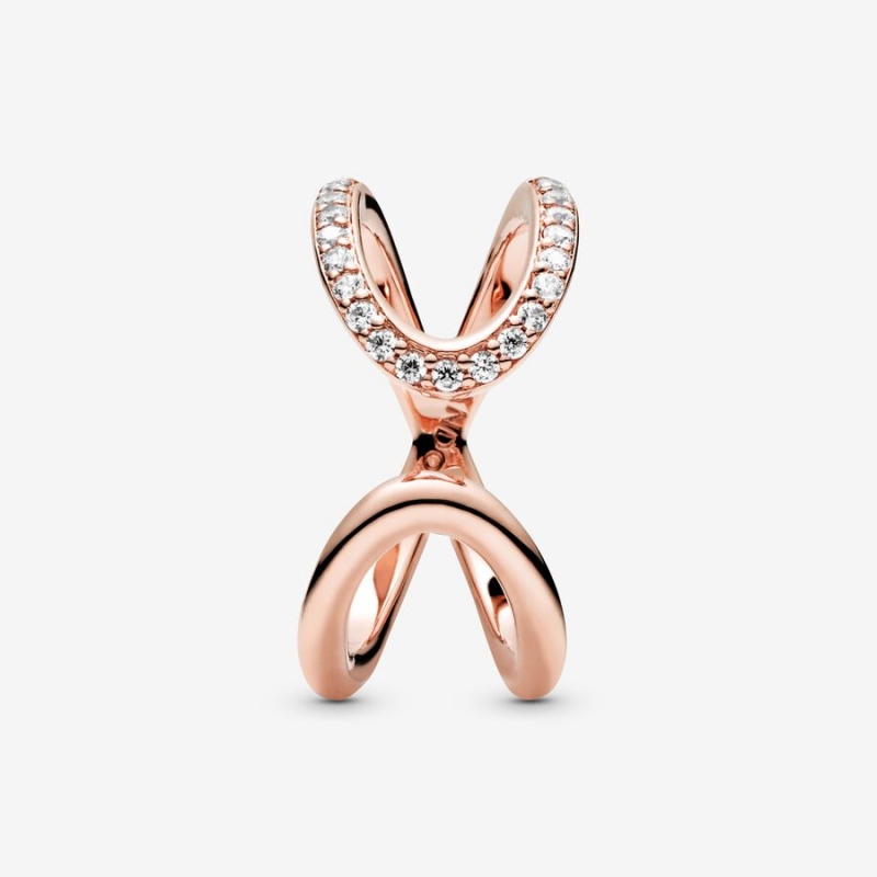 Rose gold plated Pandora Wrapped Open Infinity Statement Rings | PBLJWS-801