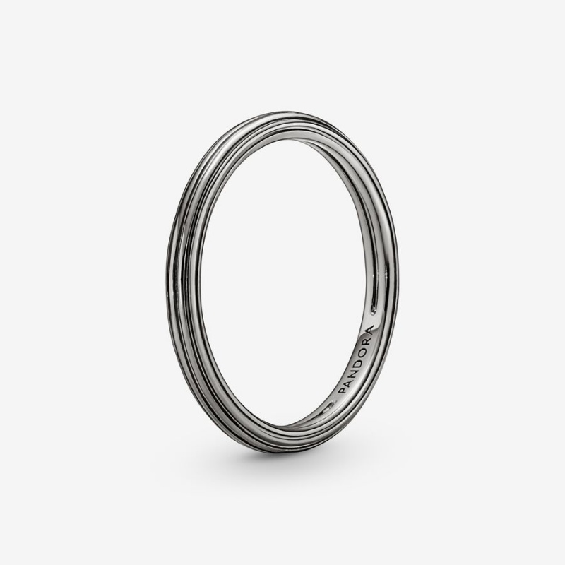 Ruthenium plated Pandora ME Stackable Rings | ECZWPS-267