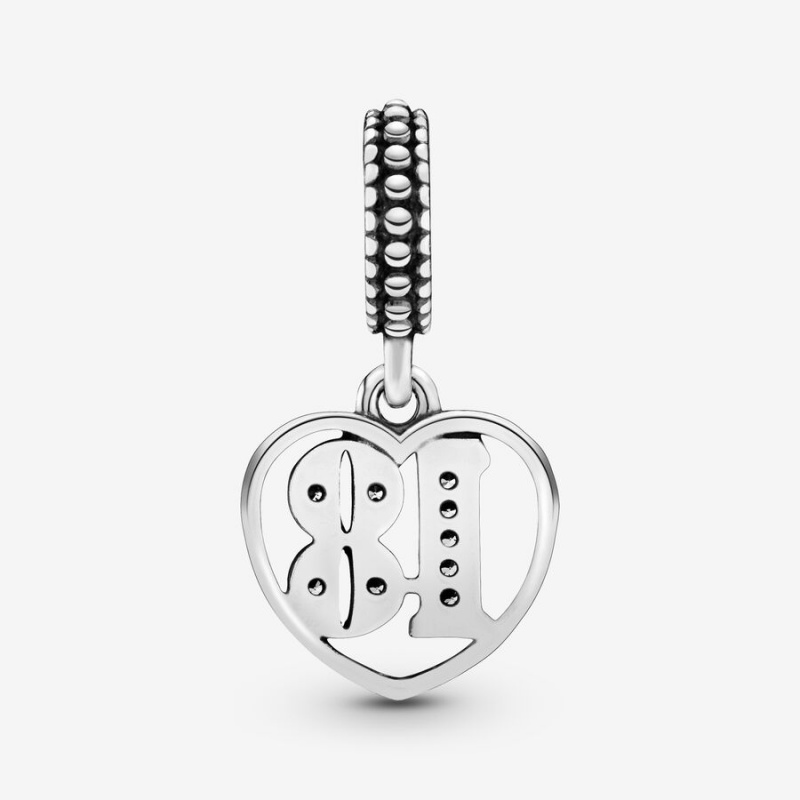 Sterling silver Pandora 18th Celebration Dangle Charms | MJLDPG-570