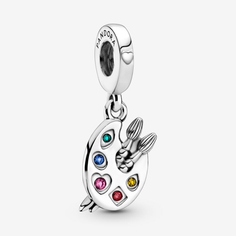 Sterling silver Pandora Artist\'s Palette Dangle Charms | CVOFQT-728