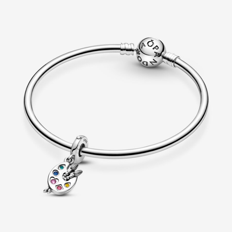 Sterling silver Pandora Artist's Palette Dangle Charms | LFKNZS-869