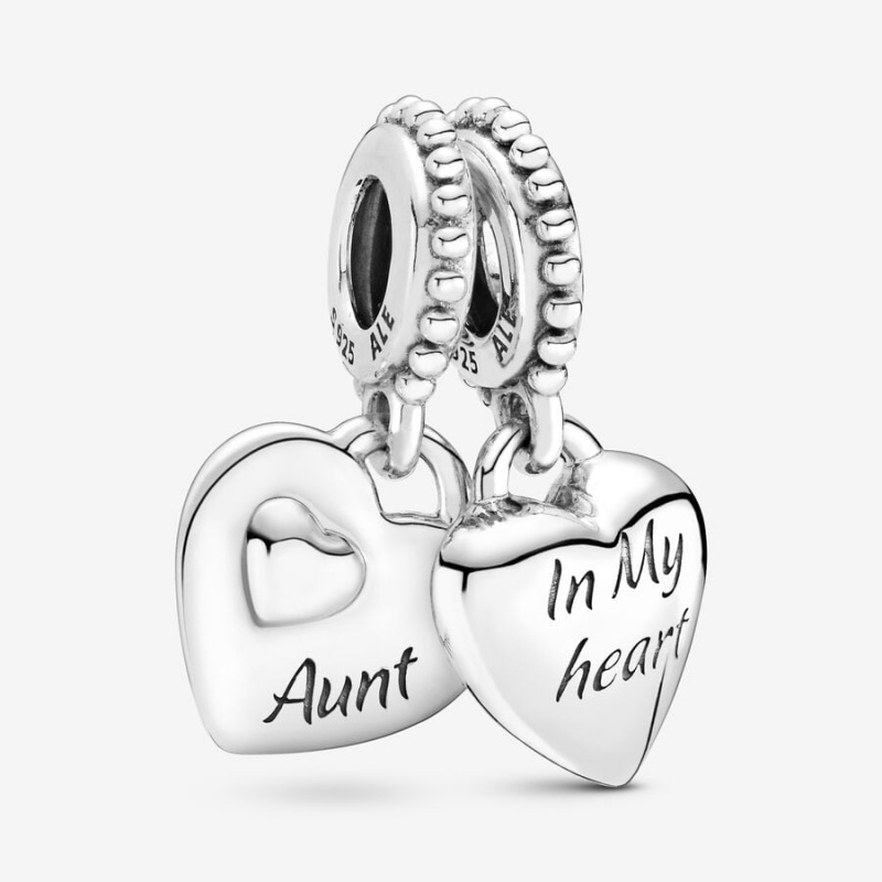 Sterling silver Pandora Aunt & Niece Split Dangle Charms | TGWYEN-854