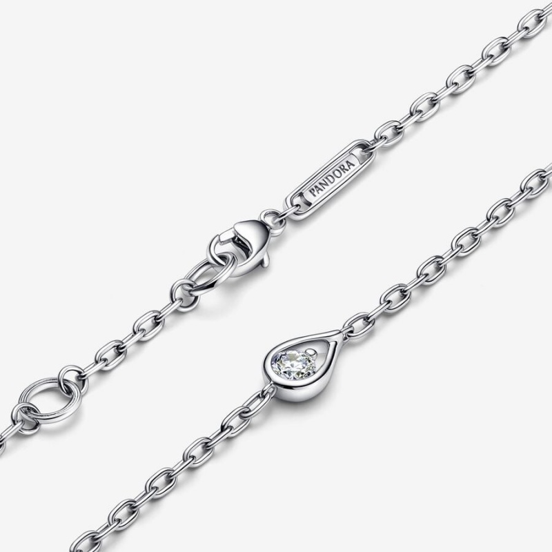 Sterling silver Pandora Brilliance 0.15 ct tw Lab-Created Diamond Bracelets | MBFCGW-153