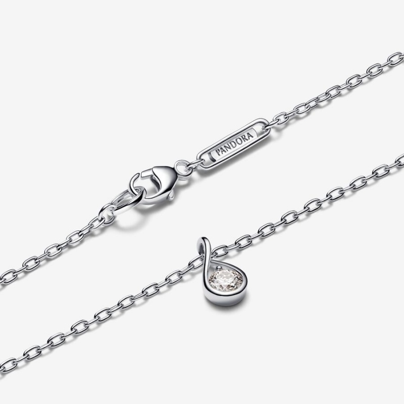 Sterling silver Pandora Brilliance 0.15 ct tw Necklaces | IFEUWX-318