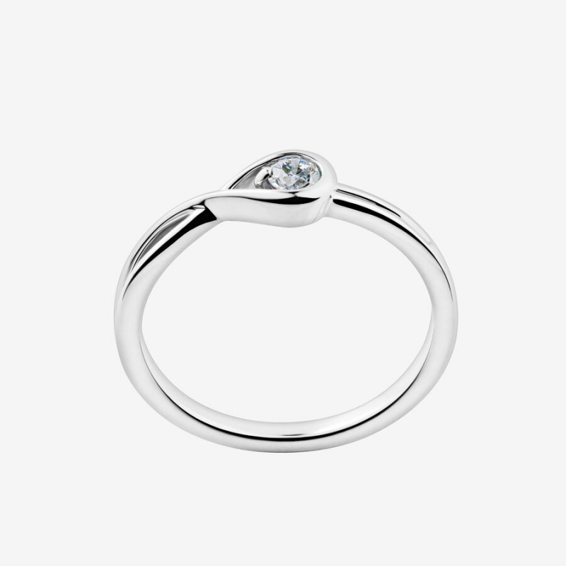 Sterling silver Pandora Brilliance 0.15 ct tw Lab-Created Diamond Rings | ZOYTNJ-690