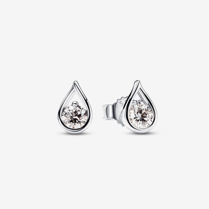 Sterling silver Pandora Brilliance 0.20 ct tw Lab-Created Diamond Earrings | RCHTQO-280