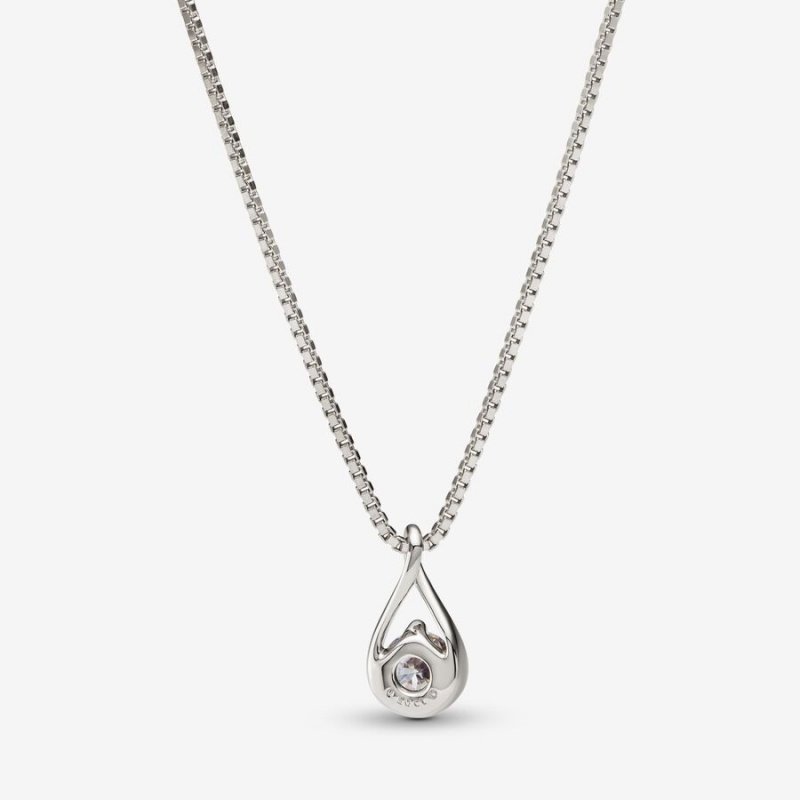 Sterling silver Pandora Brilliance 0.50 ct tw Lab-Created Diamond Necklaces | YCOUTE-930