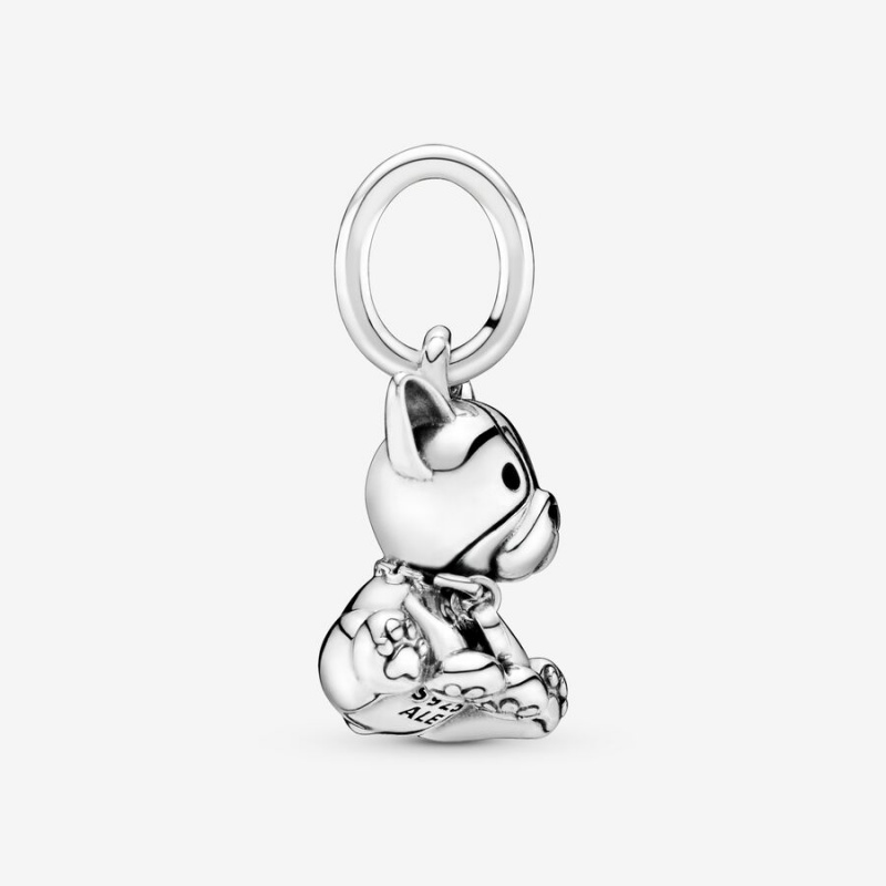 Sterling silver Pandora Bulldog Puppy Dangle Charms | EXBVKT-364