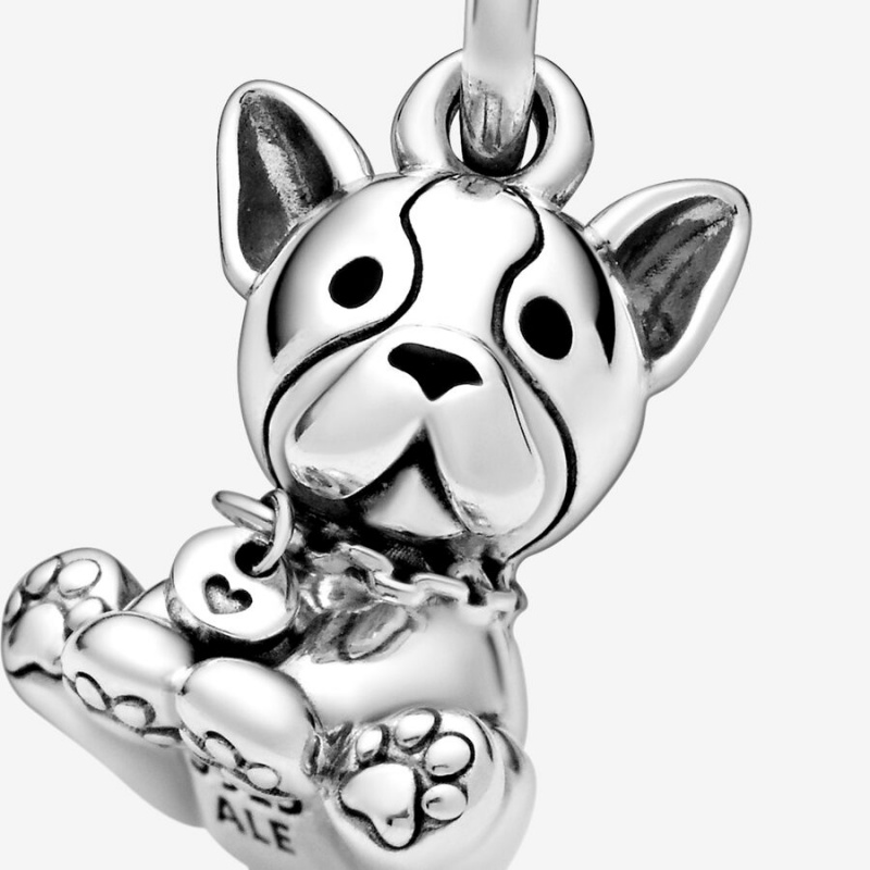 Sterling silver Pandora Bulldog Puppy Dangle Charms | EXBVKT-364