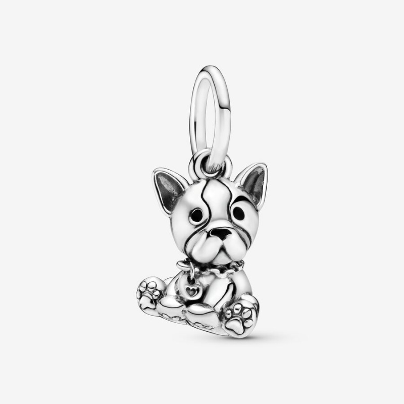 Sterling silver Pandora Bulldog Puppy Dangle Charms | EXBVKT-364