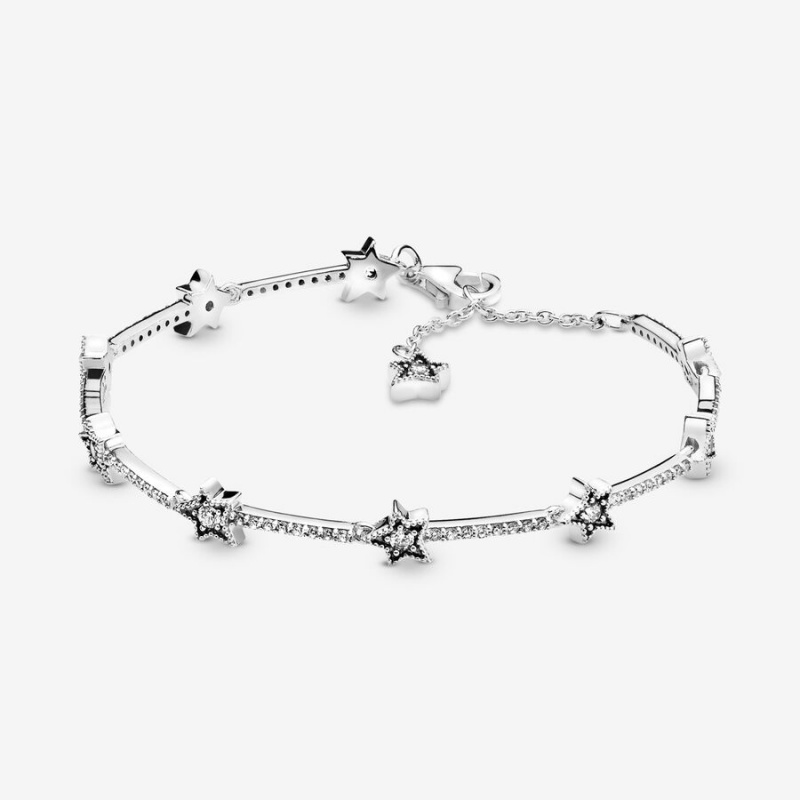 Sterling silver Pandora Celestial Stars Chain Bracelets | QFNEHS-346