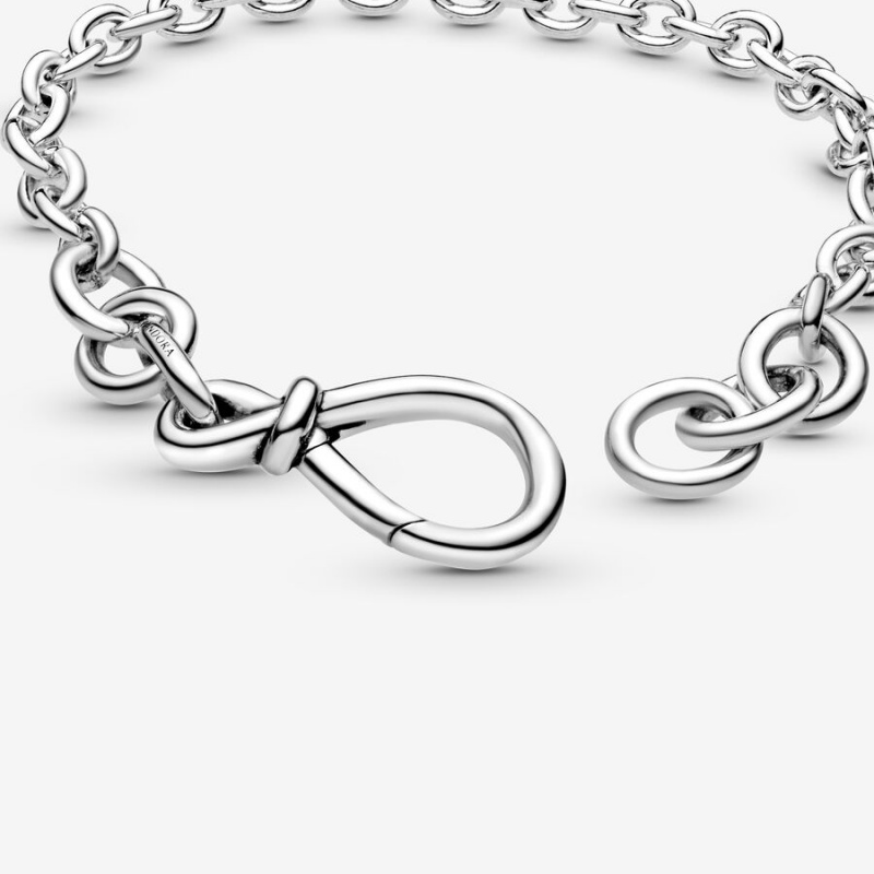 Sterling silver Pandora Chunky Infinity Knot Non-charm Bracelets | JZOMQH-812