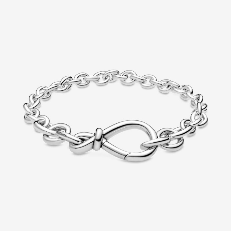 Sterling silver Pandora Chunky Infinity Knot Non-charm Bracelets | JZOMQH-812