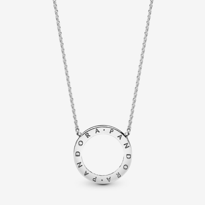 Sterling silver Pandora Circle of Sparkle Chain Necklaces | SOHRVU-734